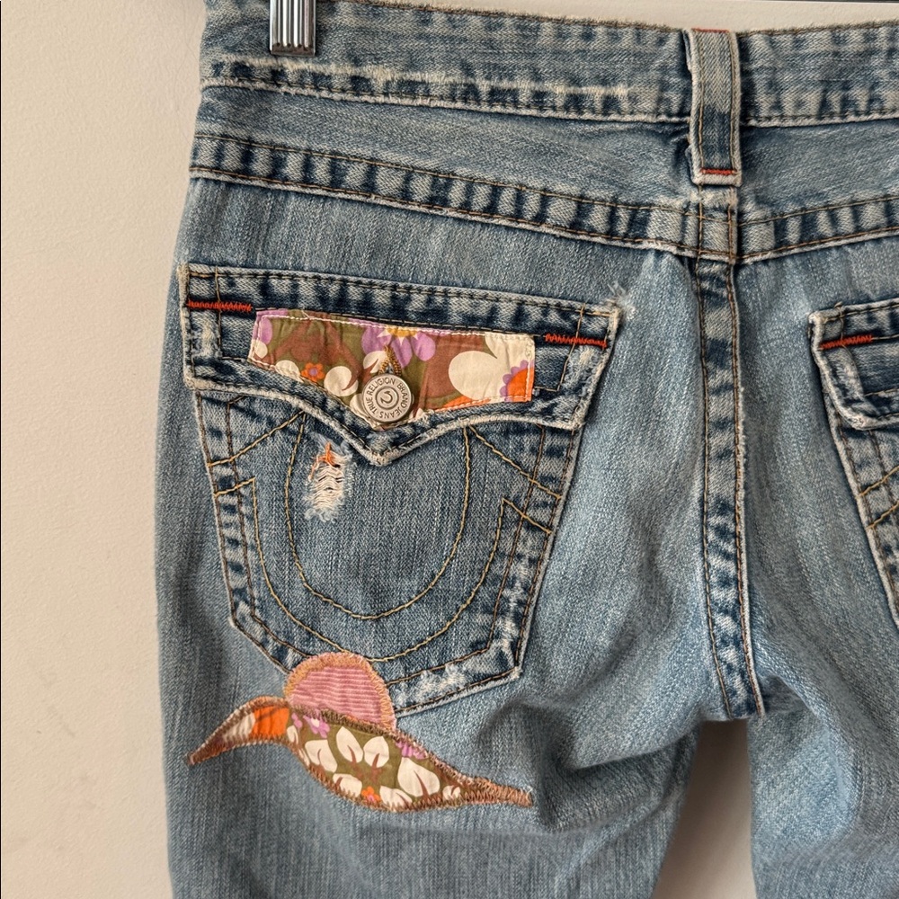 True Religion Ashbury patchwork flared denim Jean… - image 6